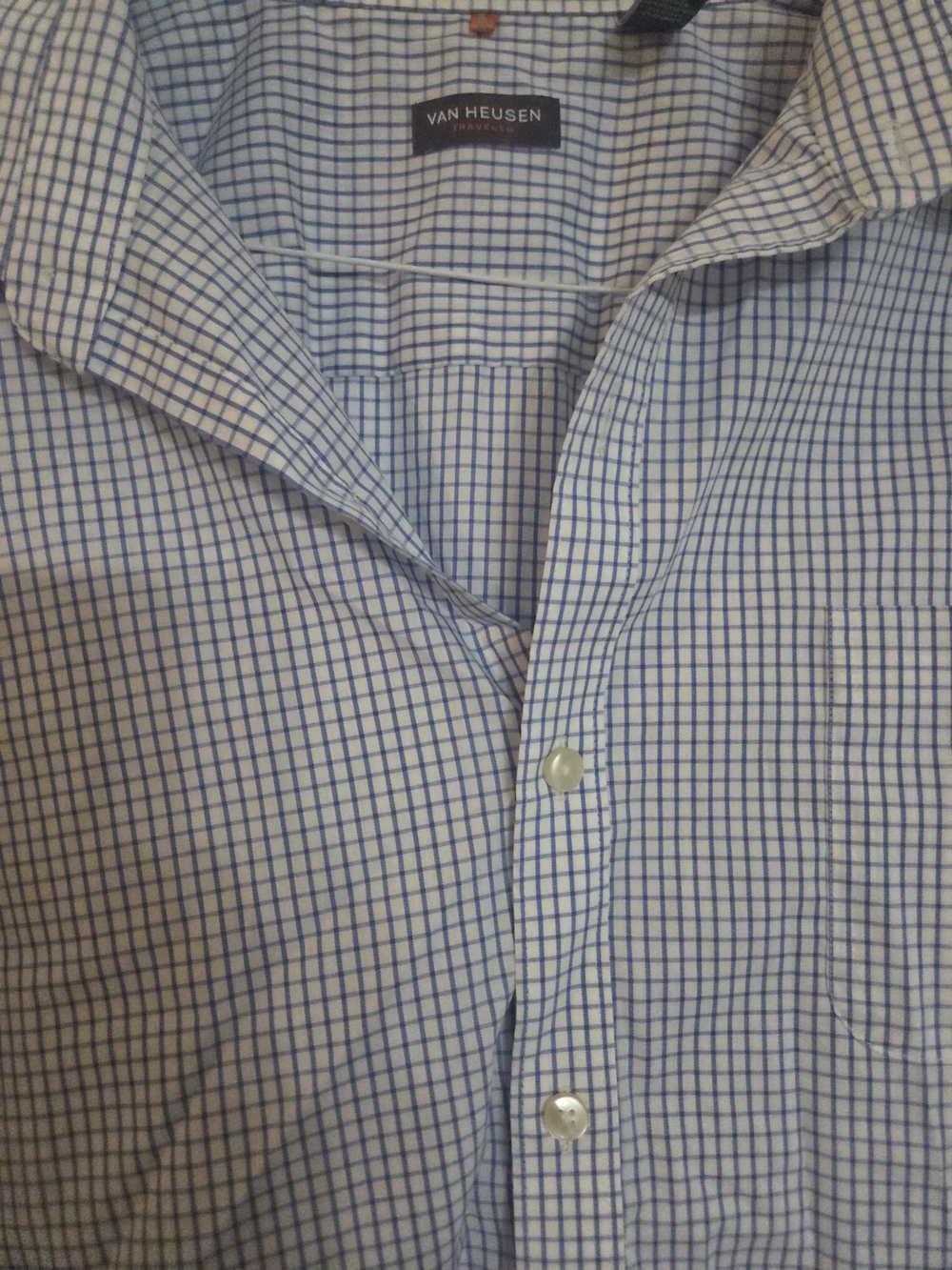 Van Heusen Men's Blue Checkered Dress Shirt